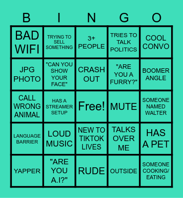 Co-Host Bingo Card
