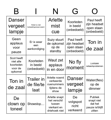 le villi & silenzio bingo Card