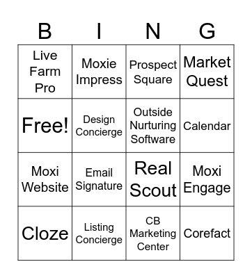 Tech Tool Bingo Card