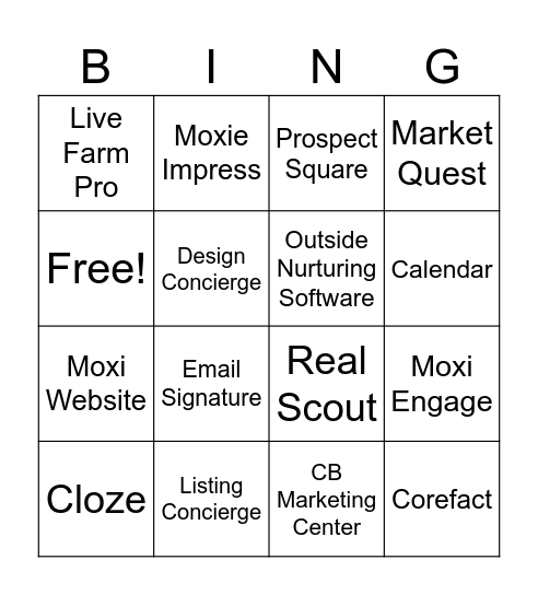 Tech Tool Bingo Card