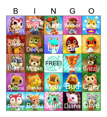 Animal Crossing Bingo Card