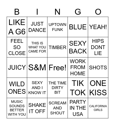 Cowboy's party music Bingo Card