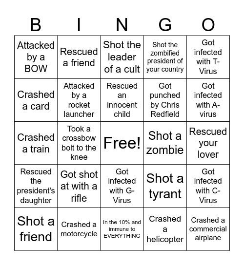 BOW Attack Bingo Card