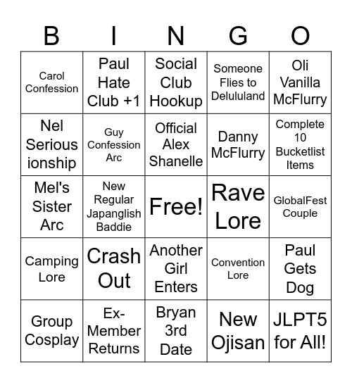 Season Three Bingo Cards Bingo Card
