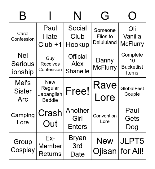Season Three Bingo Cards Bingo Card