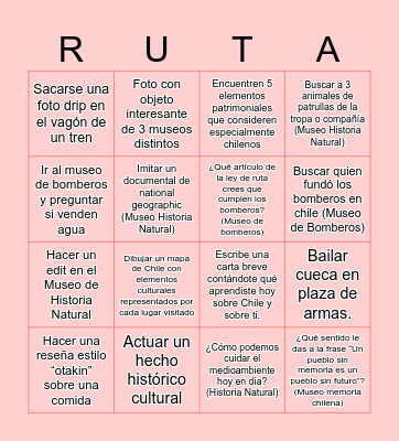 "DIA DE LOS PATRIMONIOS ANTUPAI" Bingo Card