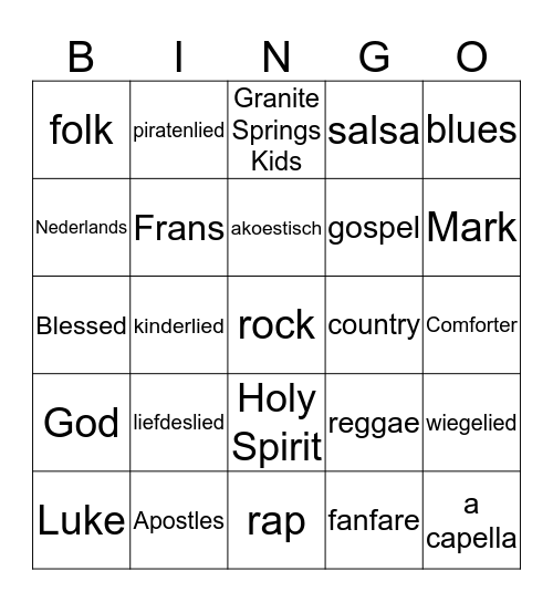 Muziekbingo - juf_hilde Bingo Card