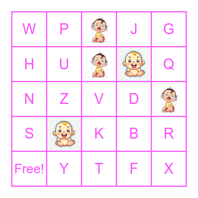 English sounds : Alphabets 1 Bingo Card