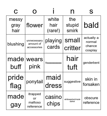 chance avatar bingo Card