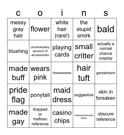 chance avatar bingo Card