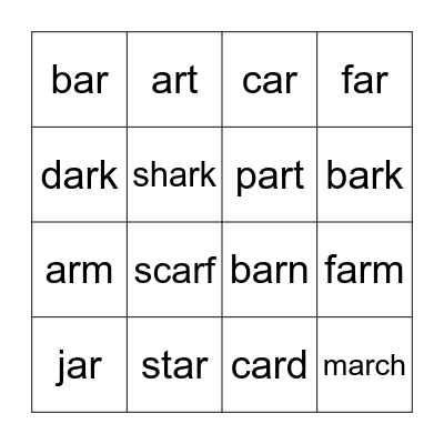 ar Bingo Card