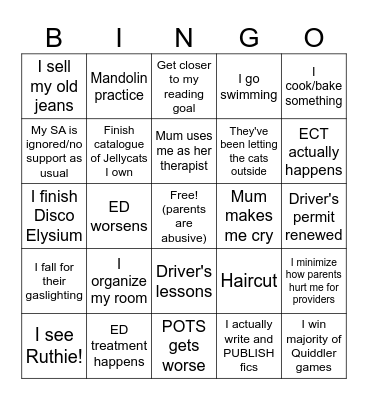 Summer 2025 Bingo Card