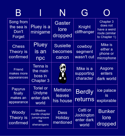 DELTARUNE Chapters 3 & 4 Bingo Card Bingo Card