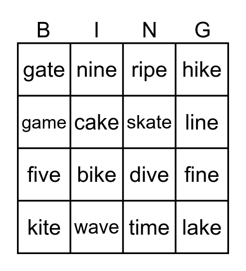 Bingo J2 Unit 2 Bingo Card
