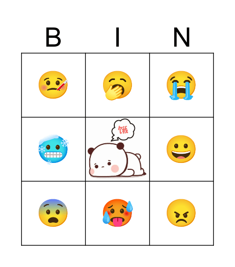 Comment tu te sens ? Bingo Card
