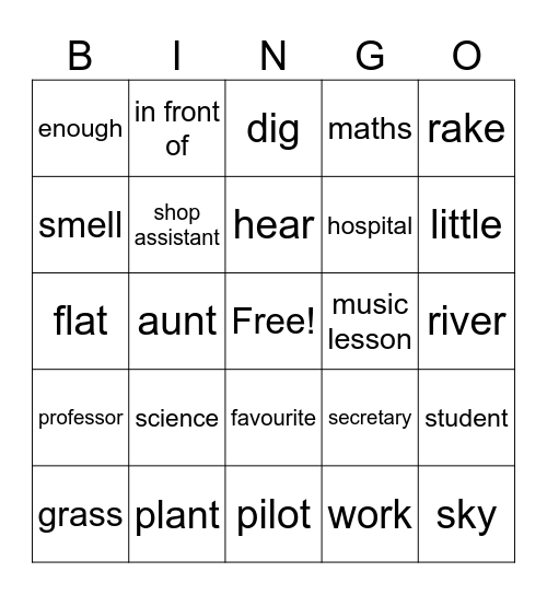 2a Lesson 70-76 Bingo Card