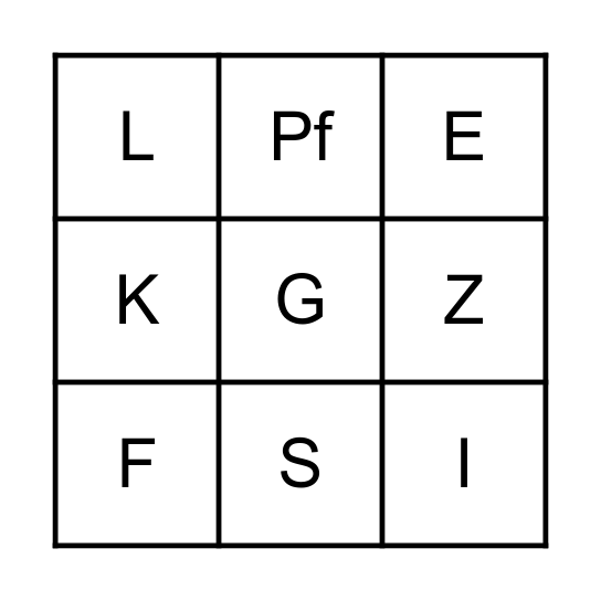 Buchstabenbingo Card