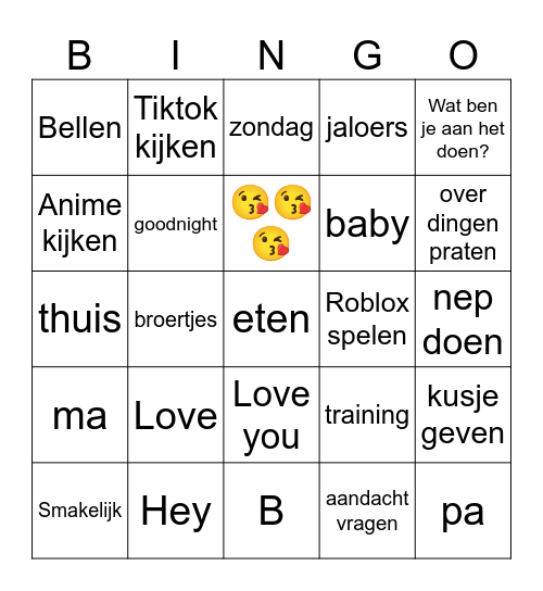 Kiandro Bingo Card