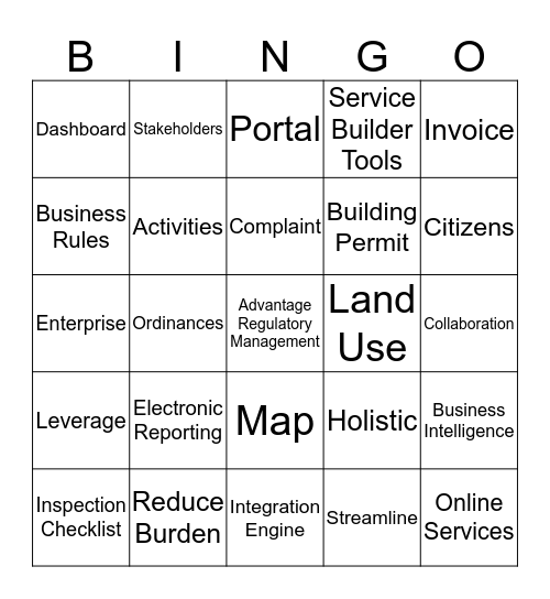 Advantage Regulatory Management Bingo Card