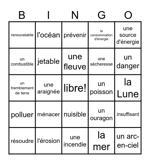 Imaginez Lecon 10: Notre Monde Bingo Card