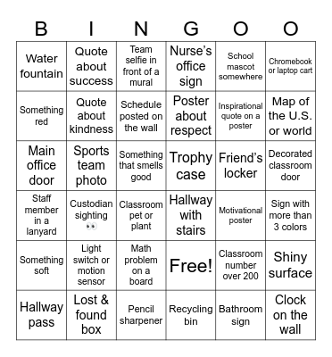 Quaker Scavenger BINGO Card