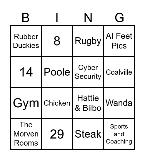 BEN BINGO! Bingo Card
