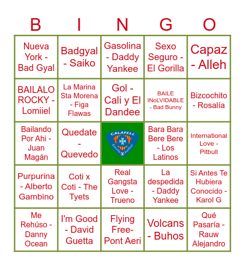 BINGO MUSICAL Bingo Card