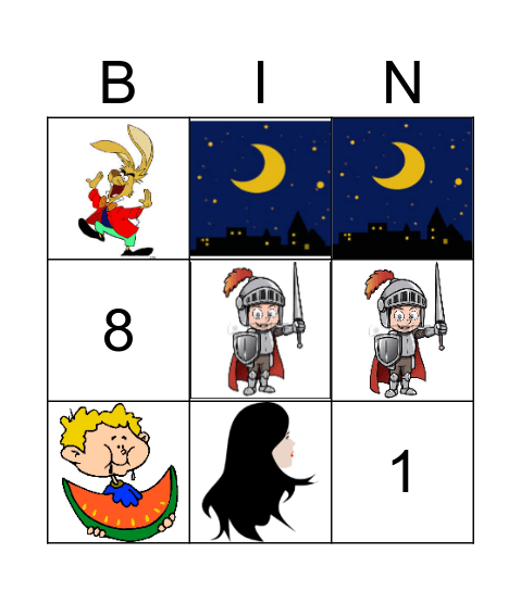 Homophones Bingo Card
