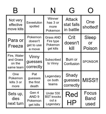 Then we fight bingo Vinny Text Bingo Card