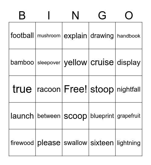 3rd grade group 1 Bingo Card