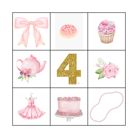 Time Four Tea Bingo Card