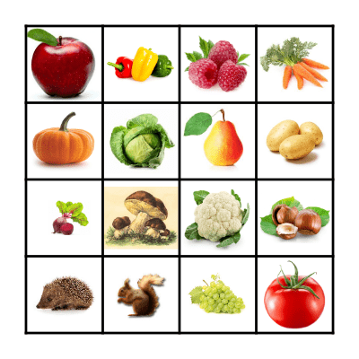 JESIENNE WARZYWA I OWOCE Bingo Card