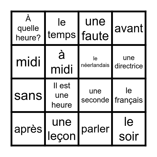 frans M10 Bingo Card