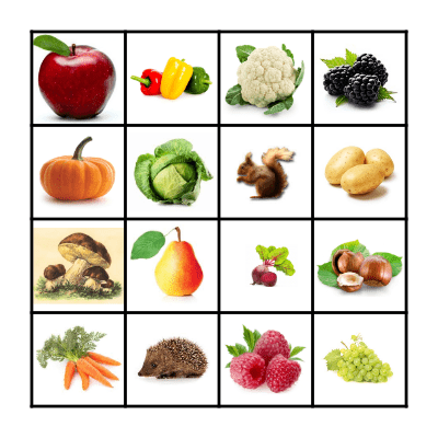 JESIENNE WARZYWA I OWOCE Bingo Card