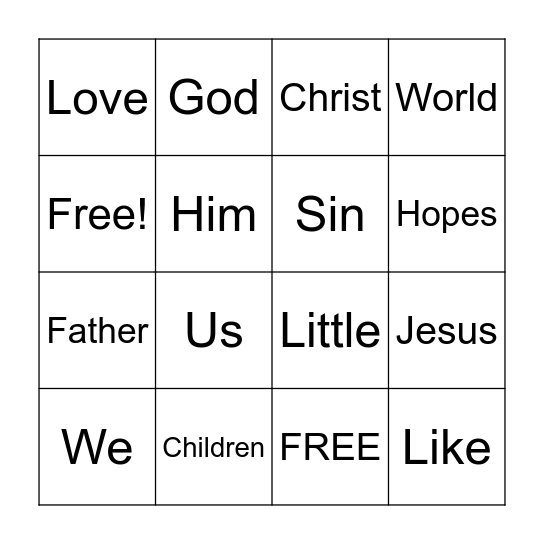 1 John 2:28 - 3-3 Bingo Card