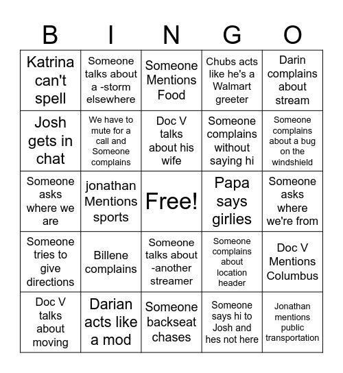 Mod Bingo Card