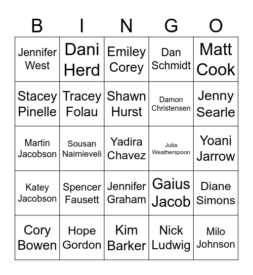 ARROWHEAD EMPLOYEE BINGO Card