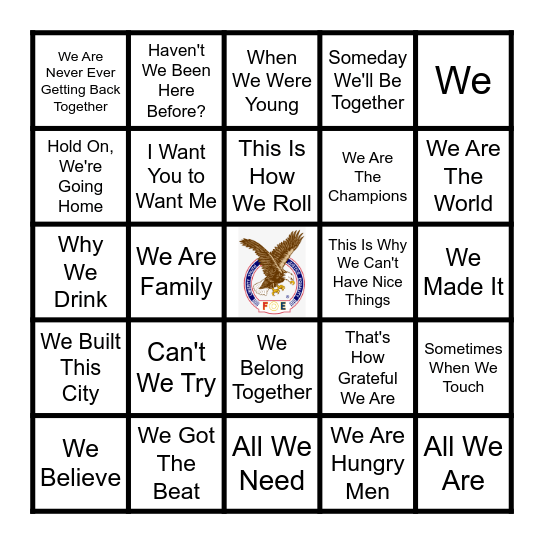 WE Bingo Card