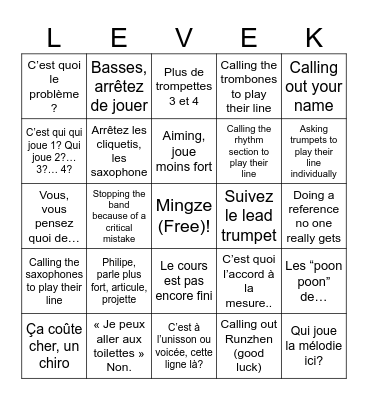 LEVEK Bingo Card
