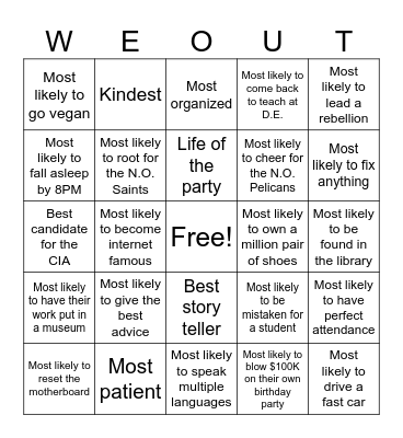 RETIREMENT BINGO Card