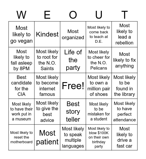 RETIREMENT BINGO Card
