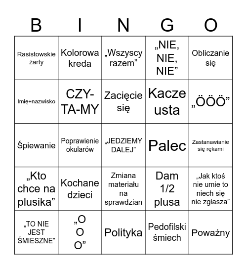 Niemiecki Bingo Card