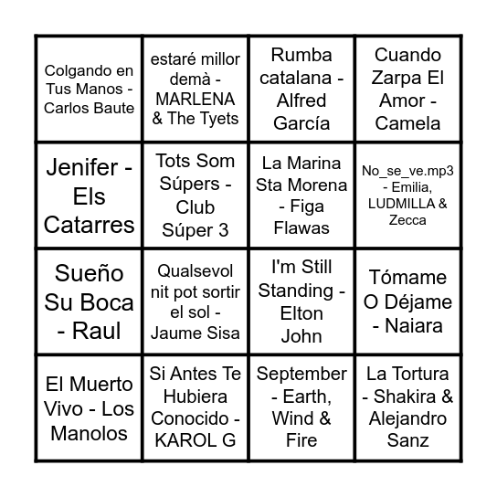 1 Bingo Card