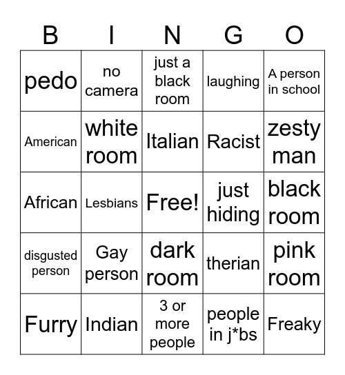 uhmegle bingo Card