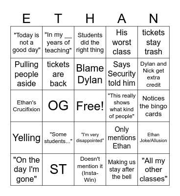 Orloski Cards Bingo Card
