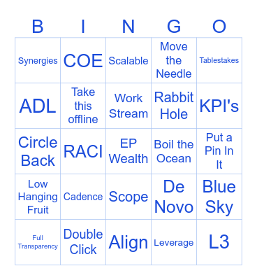EP Wealth Corporate BINGO Card
