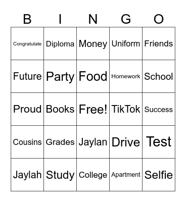 Let's Celebrate Our Graduates Bingo Card