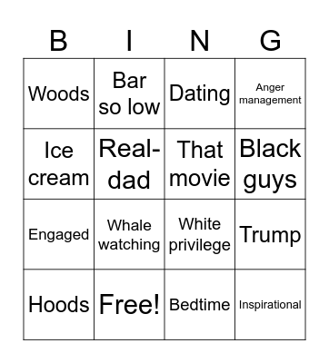 Carson Daniel Comedy Bingo Card