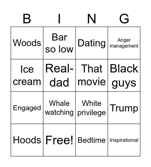 Carson Daniel Comedy Bingo Card