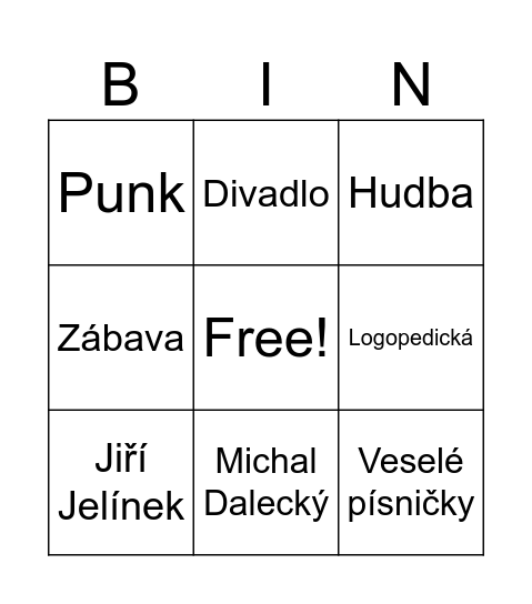 bombarďák Bingo Card